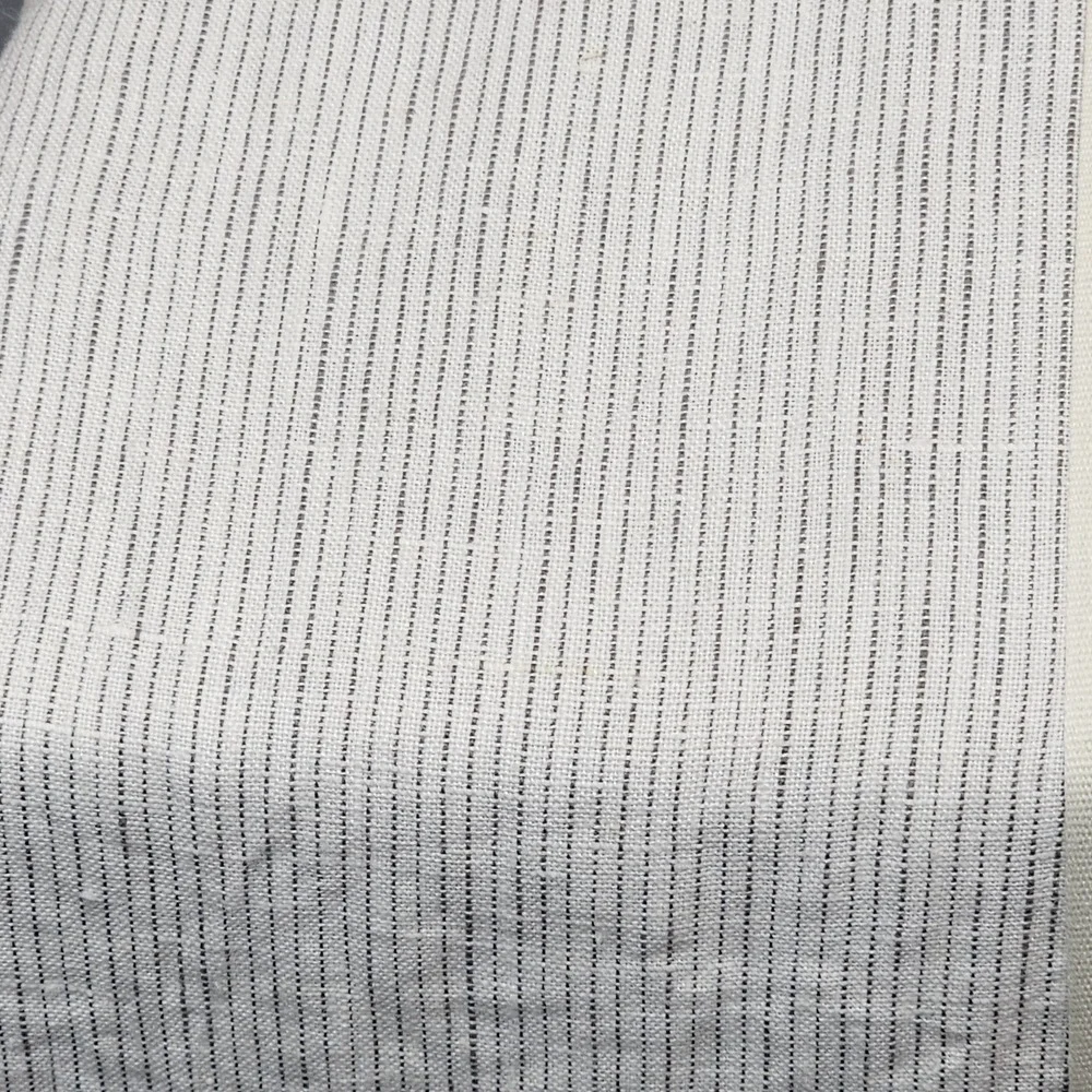 Casaluna 100% Linen 3pc Full Queen Duvet Cover Set White Gray Pinstripe